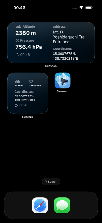 Sensnap widgets and Apple Watch preview